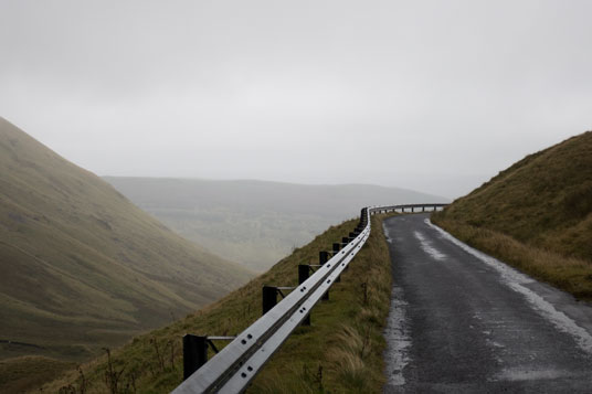 Einsame Straßen im Galloway Forest Park