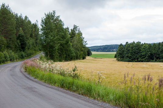 Eurovelo 10 zwei Kilometer östlich von Kestrikki, Finnland