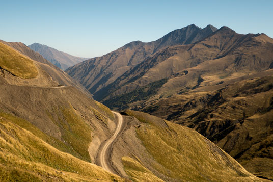 Straße nach Shatili über den Datwisdschwari- Pass