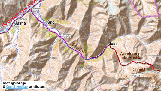 Karte zum Sno-Tal