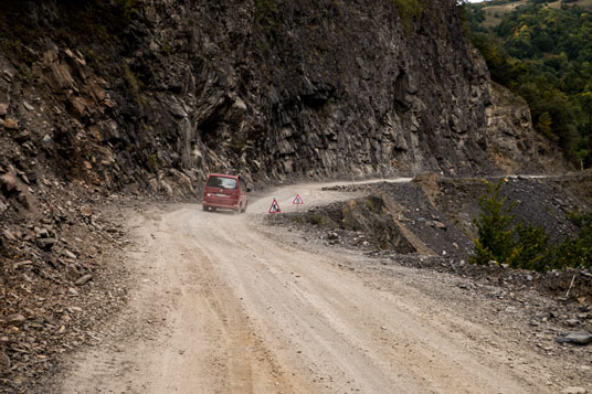 Straße nach Shatili über den Datwisdschwari- Pass