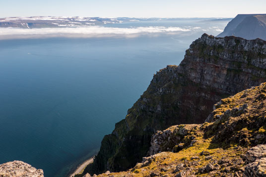 Blick vom Bolafjall auf Isafjarðardjúp und Hornstrandir