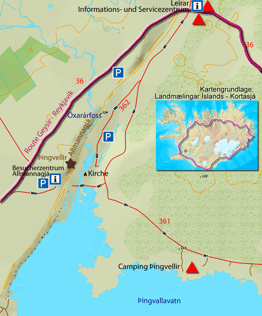 Karte Þingvellir