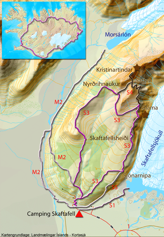 Karte zum Skaftafell