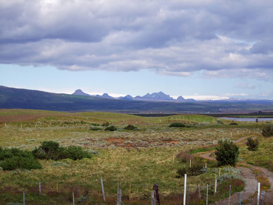 Blick von der F35 auf den Langjökull in der Ferne