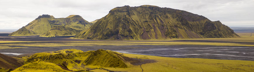 Berg Hafursey mit dem Abfluss des Kötlujökull im Vordergrund