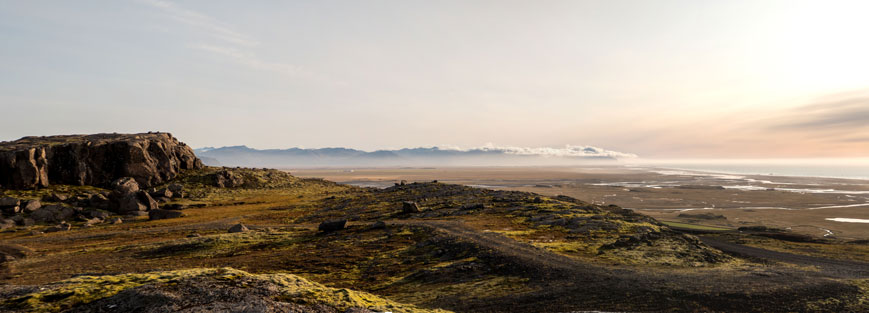 Blick von der F985 in 160 Metern Höhe in Richtung Osten nach Höfn