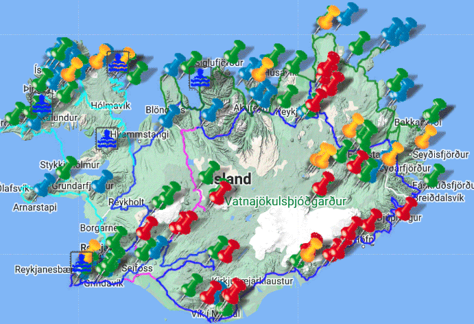POI Planungskarte Island