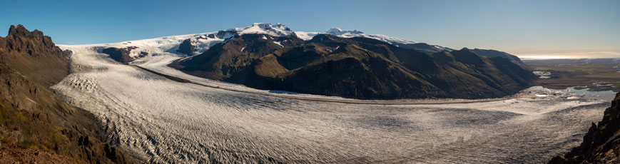 Panoramabild des Skaftafellsjökull