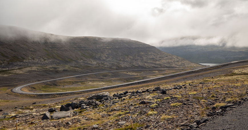 Abfahrt der Straße 63 nach Talknafjörður