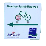 Wegweiser zum Radweg Kocher-Jagst