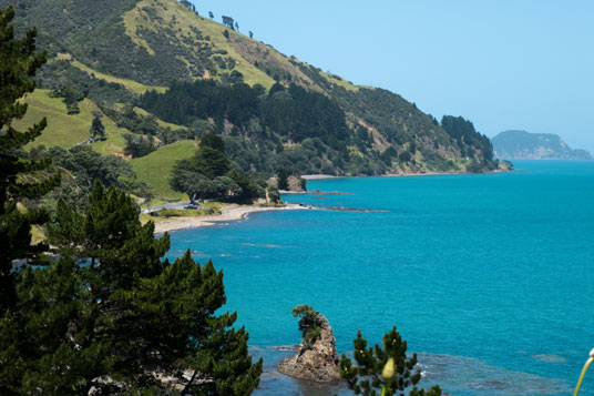 Blick vom Torehina Point nach Süden, 18 km nördlich von Coromandel