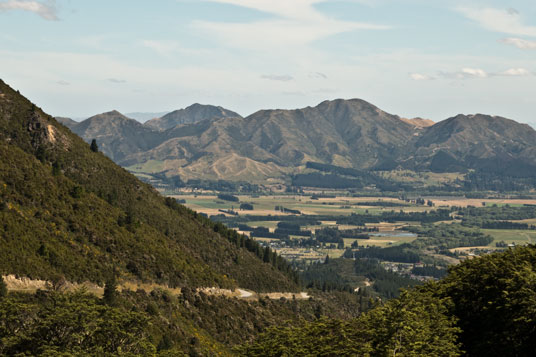 Abfahrt von Jacks Pass zur Hanmer Plain und nach Hanmer Springs