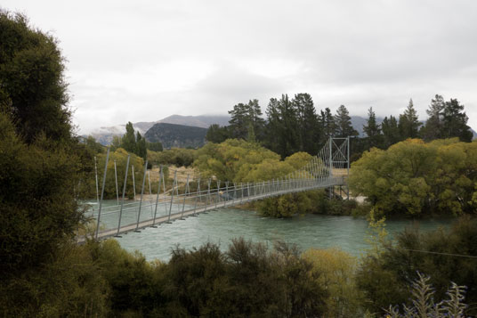 Hängebrücke über den Hawea River