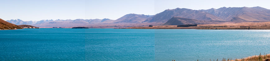 Lake Pukaki und Mount Cook (3750 Meter)