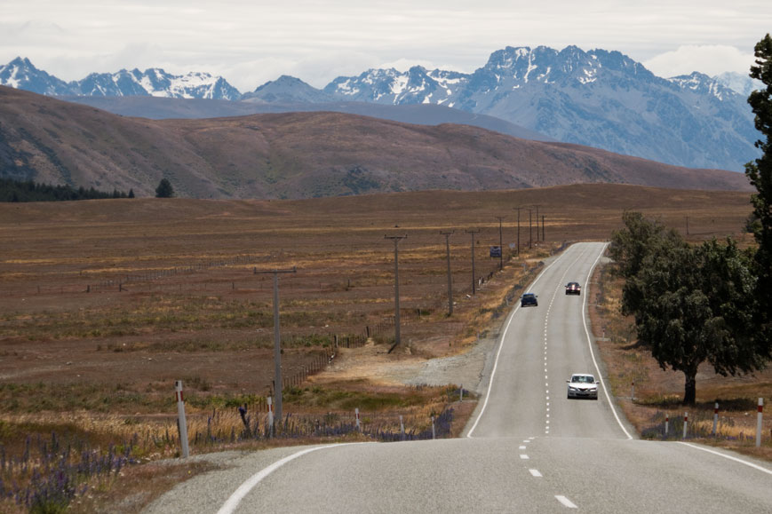 SH8 kurz vor Tekapo