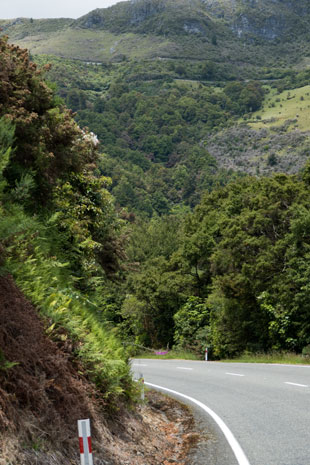 Westseite der Takaka Hill Highway Road