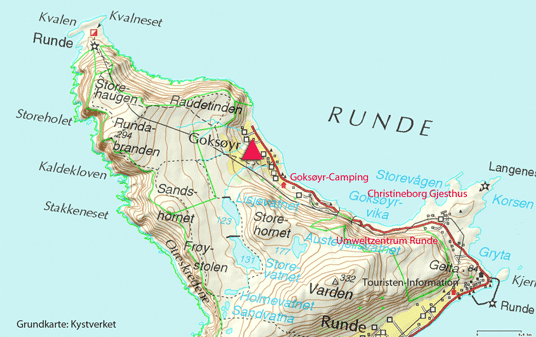 Karte von Runde, Norwegen