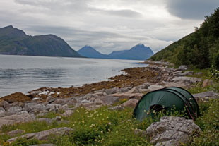 Zeltstelle am Sjonafjord