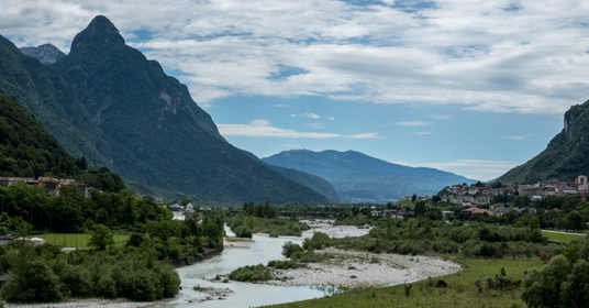 Piave bei Longarone, 405 km ab München