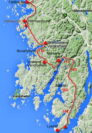 Radtour Kopenhagen - Oslo über Cykelspåret. Etappe Lysekil - Fjällbacka