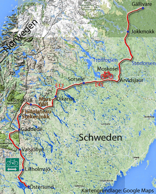 Übersichtskarte Radweg Berlin-Kopenhagen