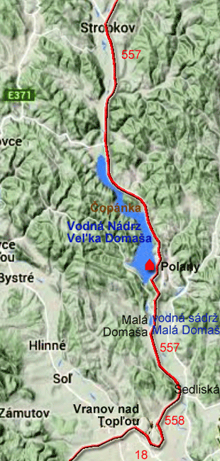 Karte zur Radtour von Stropkov nach Vranov nad Topľou