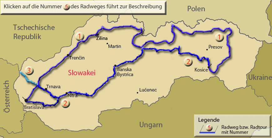 Übersichtskarte Slowakei