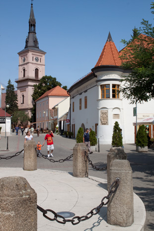 Radweg auf dem Hochwasserdamm bei Svätý Jur