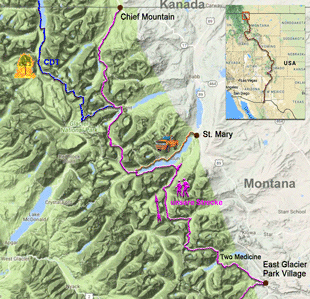 east glacier chief mountain karte