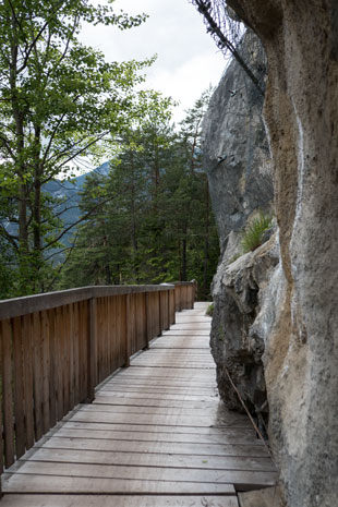 Engstelle am Radweg auf der Südseite des Fernpasses, 229 km ab Donauwörth