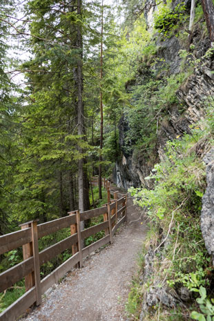 Engstelle am Radweg auf der Südseite des Fernpasses, 229 km ab Donauwörth