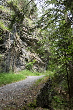 Via Claudia Augusta auf der Südseite des Fernpasses, 230 km ab Donauwörth